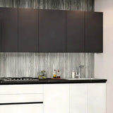 Cucina Armonia 363 cm moderna bianco frassino e antracite con elettrodomestici inclusi.
