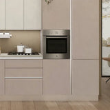 Cucina Armonia 363 cm moderna tortora e cashmere con elettrodomestici inclusi.