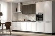 Cucina Aurora 360 cm moderna pronta consegna con top effetto pietra nera ed elettrodomestici Candy