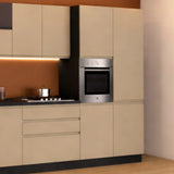 Cucina Evelyn 360 cm moderna in tortora e fango con elettrodomestici inclusi.