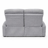 Divano elettrico Cindy 2 posti recliner in tessuto con poggiapiedi e schienale reclinabile colore grigio o tortora.