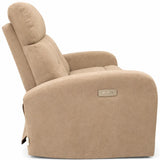 Divano elettrico Cindy 2 posti recliner in tessuto con poggiapiedi e schienale reclinabile colore grigio o tortora.