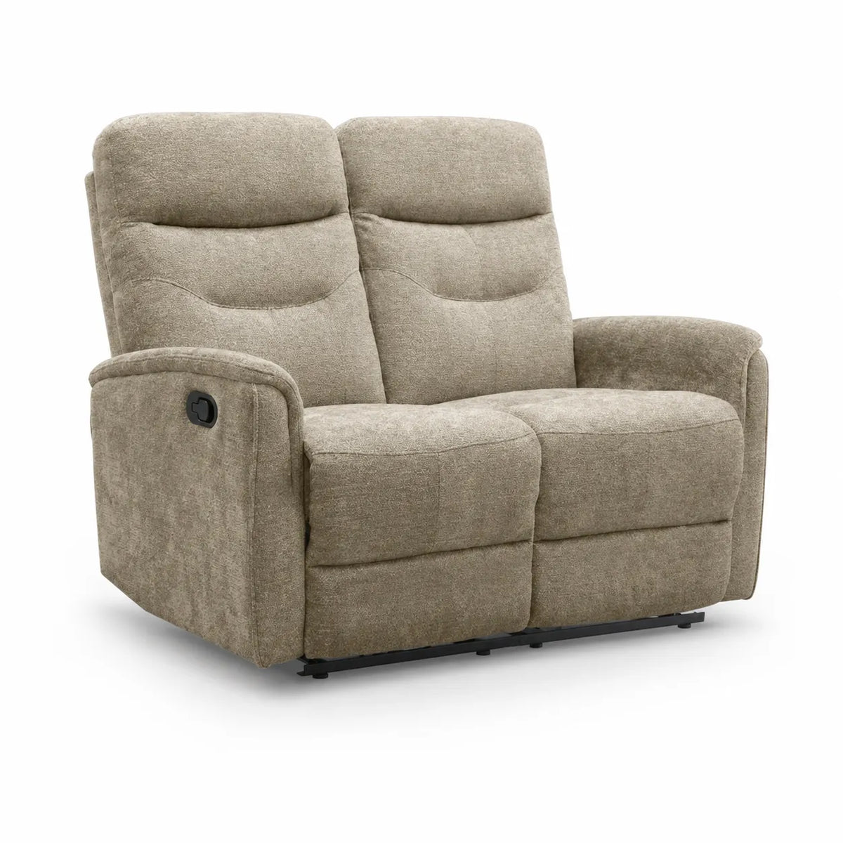 Divano Thiago relax 2 posti tortora o grigio con doppio recliner manuale 