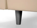 Letto Vienna una piazza e mezza in tessuto idrorepellente con contenitore e testata con bottoni cristal. Design moderno, pratico e raffinato.