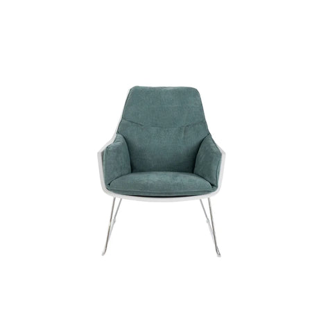 Poltrona Grace in tessuto imbottito sfoderabile con scocca in polipropilene e base in metallo dal design moderno ed elegante.