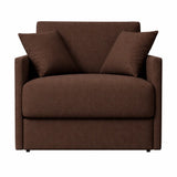 Poltrona letto trasformabile con materasso alto 18 cm e rivestimento in tessuto idrorepellente e antimacchia in vari colori.