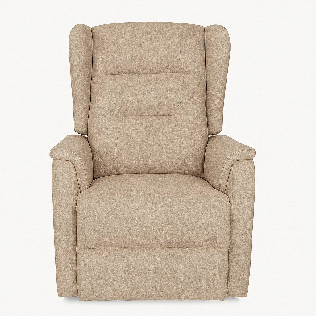 Poltrona Queen relax elettrica in tessuto con doppio motore, funzione alzapersona e roller system