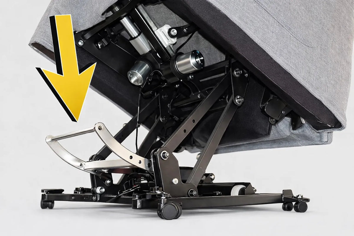 Poltrona Queen relax elettrica in tessuto con doppio motore, funzione alzapersona e roller system