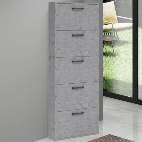 Scarpiera Serena 5 ante moderna in finitura legno, design elegante Made in Italy
