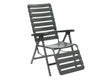 Sdraio Relax Pro reclinabile in metallo e resina grigio antracite con schienale regolabile, poggiagambe integrato e struttura pieghevole per giardino e terrazzo.