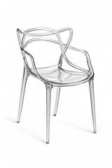 Sedia Curve in polipropilene nero lucido con design moderno e linee intrecciate
