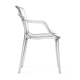 Sedia Curve in polipropilene nero lucido con design moderno e linee intrecciate