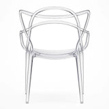 Sedia Curve in polipropilene nero lucido con design moderno e linee intrecciate