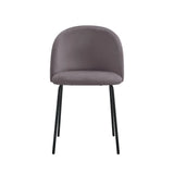 Sedia Denise moderna con seduta in tessuto grigio e gambe nere in metallo

