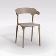 Sedia Francesca moderna in polipropilene color fango con design minimalista