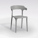 Sedia Francesca moderna in polipropilene colore grigio con design minimalista
