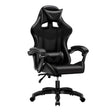Sedia da ufficio gaming nera con schienale alto e imbottitura in PVC