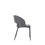 Sedia Greta imbottita in tessuto con gambe in metallo verniciato, disponibile in giallo, grigio e arancione

