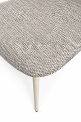 Sedia Ida in tessuto tortora o grigio con gambe in metallo verniciato design moderno