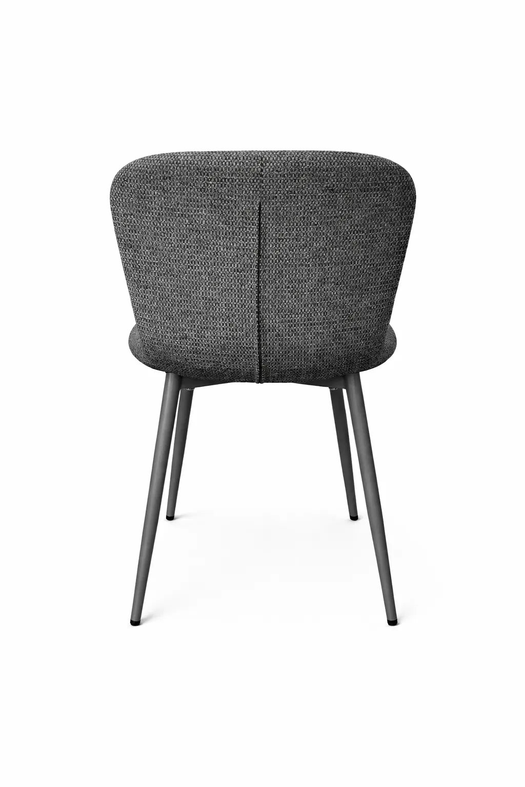 Sedia Ida in tessuto tortora o grigio con gambe in metallo verniciato design moderno