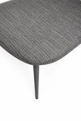 Sedia Ida in tessuto tortora o grigio con gambe in metallo verniciato design moderno