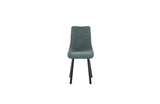 Sedia Iris con seduta acquamarina in tessuto easy-clean e struttura in metallo nero

