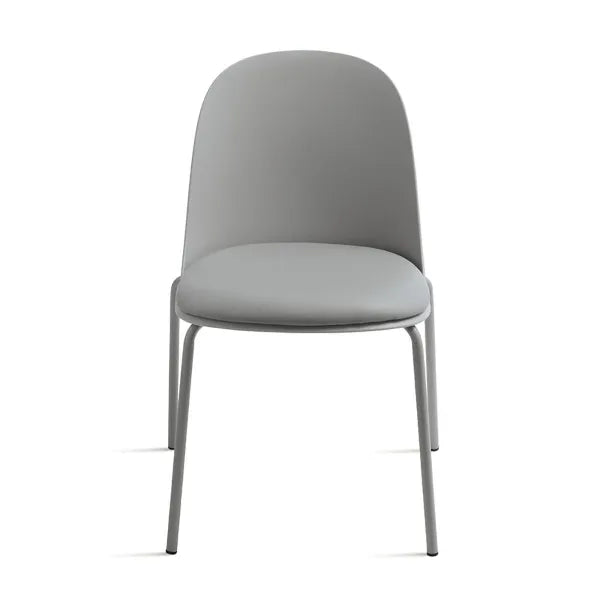 Sedia Lete moderna con seduta in ecopelle e struttura in metallo verniciato, perfetta per soggiorno o cucina