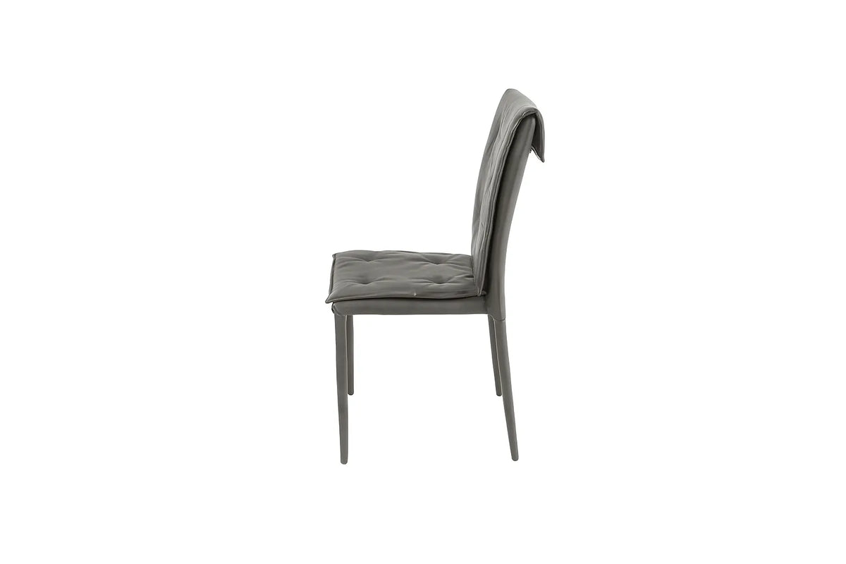 Sedia Mixi moderna in econabuk trapuntato con gambe in metallo 