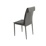Sedia Mixi moderna in econabuk trapuntato con gambe in metallo