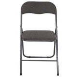 Sedia pieghevole Solana in tessuto bouclè con struttura in metallo, design moderno e salvaspazio