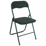 Sedia pieghevole Solana in tessuto bouclè con struttura in metallo, design moderno e salvaspazio