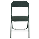 Sedia pieghevole Solana in tessuto bouclè con struttura in metallo, design moderno e salvaspazio
