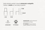 Set da 2 Sedie Bella imbottite in tessuto Acquaclean antimacchia e Pet Friendly disponibili nelle varianti Tortora con gambe Cashmere, Verde Bosco con gambe Nero e Antracite con gambe Nero.