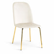 Set 2 sedie Calira in velluto rosa imbottite con gambe oro design moderno elegante per sala da pranzo
