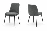 Set da 2 sedie Carol imbottite in tessuto antimacchia e antigraffio, disponibili nelle finiture Tortora con gambe Cashmere e Antracite con gambe Nero.