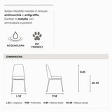 Set da 2 sedie Carol imbottite in tessuto antimacchia e antigraffio, disponibili nelle finiture Tortora con gambe Cashmere e Antracite con gambe Nero.