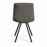 Set 2 sedie Nerissa imbottite grigio o senape con gambe nere design moderno per sala da pranzo e soggiorno