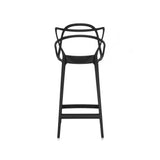 Sgabello 133 moderno in polipropilene beige con schienale ergonomico, perfetto per banconi cucina e bar