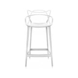 Sgabello 133 moderno in polipropilene beige con schienale ergonomico, perfetto per banconi cucina e bar