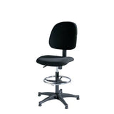 Sgabello cassa professionale con rivestimento ignifugo e altezza regolabile, struttura nera con o senza braccioli