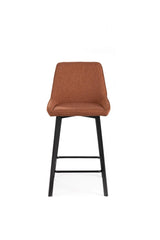 Sgabello Fox con seduta imbottita in tessuto e poggiapiedi in metallo, ideale per cucina o angolo bar