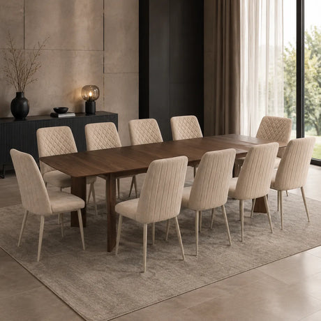 Tavolo Douglas allungabile in legno Noce da 200 a 260 cm