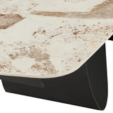 Tavolo allungabile Sirio con piano in ceramica effetto marmo Onice lucido e basamento Grigio opaco
