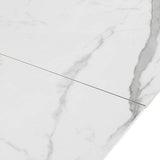 Tavolo allungabile Venere con piano in ceramica marmo Bianco opaco e basamento centrale Grigio opaco