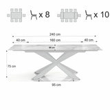 Tavolo allungabile Xeno con piano in ceramica effetto marmo Onice lucido e basamento Bianco opaco