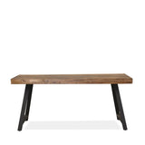 Tavolo Arbusto 180x90 in legno massello spessore 8 cm con gambe in metallo nero disponibile rovere chiaro o noce
