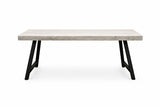 Tavolo Arbusto 180x90 in legno massello spessore 8 cm con gambe in metallo nero disponibile rovere chiaro o noce