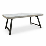 Tavolo Arbusto 180x90 in legno massello spessore 8 cm con gambe in metallo nero disponibile rovere chiaro o noce