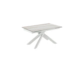 Tavolo allungabile Ares in ceramica marmo nero con gambe in metallo nero, misura 140-200x80 cm