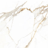Tavolo allungabile a botte con piano in ceramica calacatta oro lucido o carrara opaco e base in metallo oro o nero.